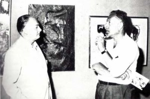 Il pittore Guttuso e De Cillia alla Galleria del Girasole