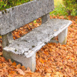 Dettaglio di una panchina un po' malconcia