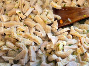 Trippe in umido in fase di cottura