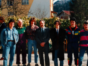 Gruppo di giovani con il Presidente Blanzan