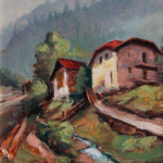 Olio su tela 40x60 "Scorcio di Siaio",1985