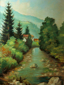 Olio su tela 35x50 "Il Pontaiba",1979