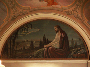 Pala altare maggiore chiesa Sant'Agnese a Treppo Carnico "Gesu nell'orto ulivi"