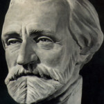 La scultura raffigurante Giuseppe Verdi
