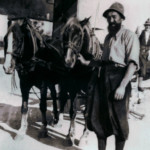 Simone Cortolezzis detto "il barbon" (cjaradôr anche lui) ai piedi della salita per Siaio