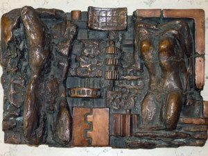 Rilievo Bronzeo "Uomo e donna nel mondo meccanizzato" - 1978