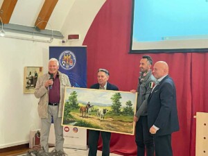 Il maestro Giancarlo Corrado dona a Alberto Cainero una sua opera